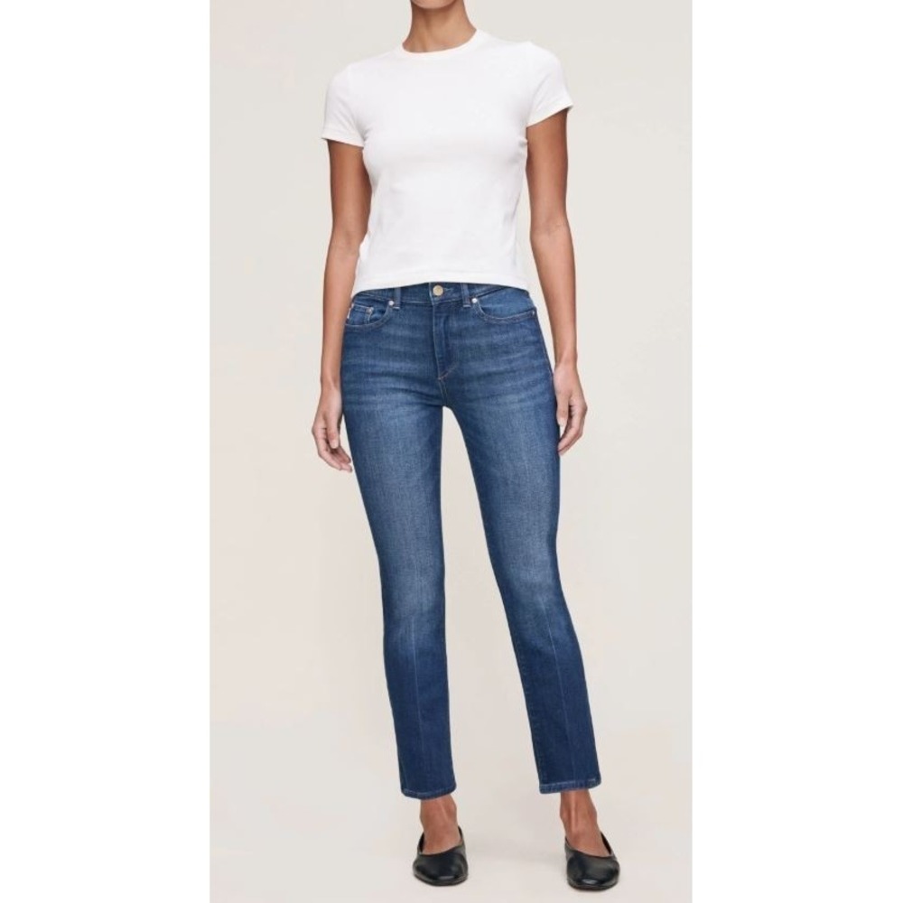 DL1961 Women's Mara Straight Mid Rise Instasculpt™ Ankle Jeans Blue Bird Size 26